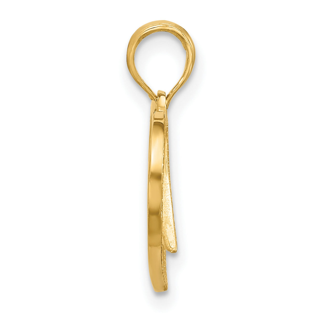 14k Yellow Gold Heart Pendant with Angel Wing Design, Memorial Christian Jewelry for Women