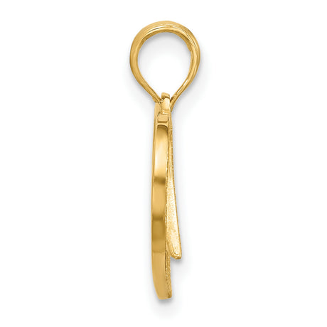 14k Yellow Gold Heart Pendant with Angel Wing Design, Memorial Christian Jewelry for Women