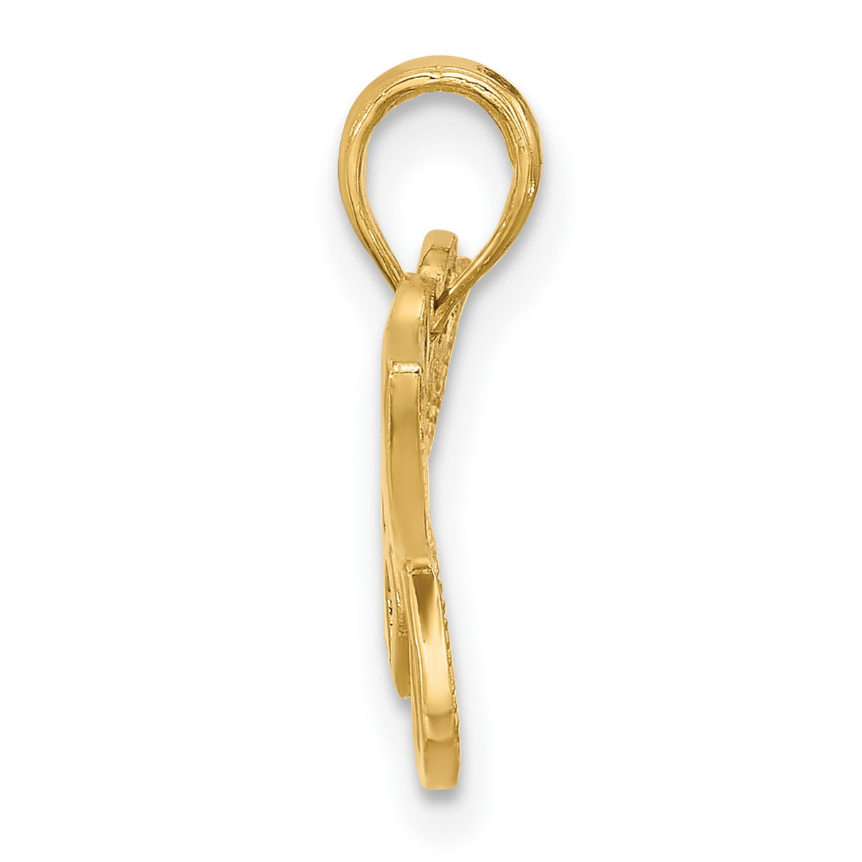 14k Yellow Gold Butterfly Pendant, Open Design Charm with Nature-Inspired Motif for Women