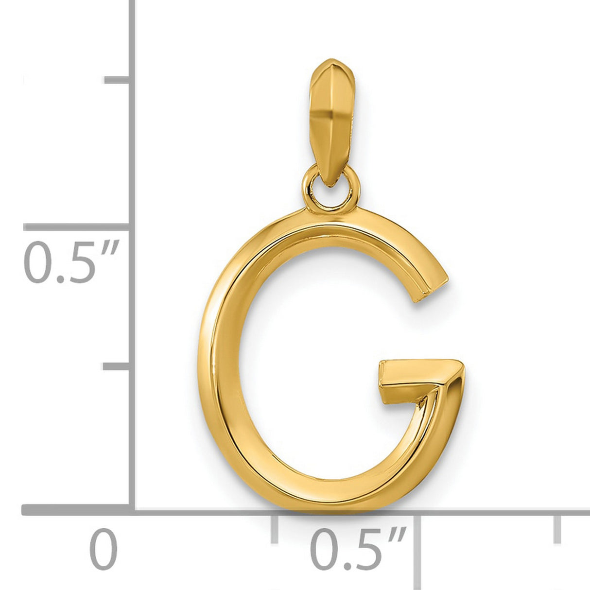Fancy Letter G Charm Pendant in Real 14k Yellow Gold