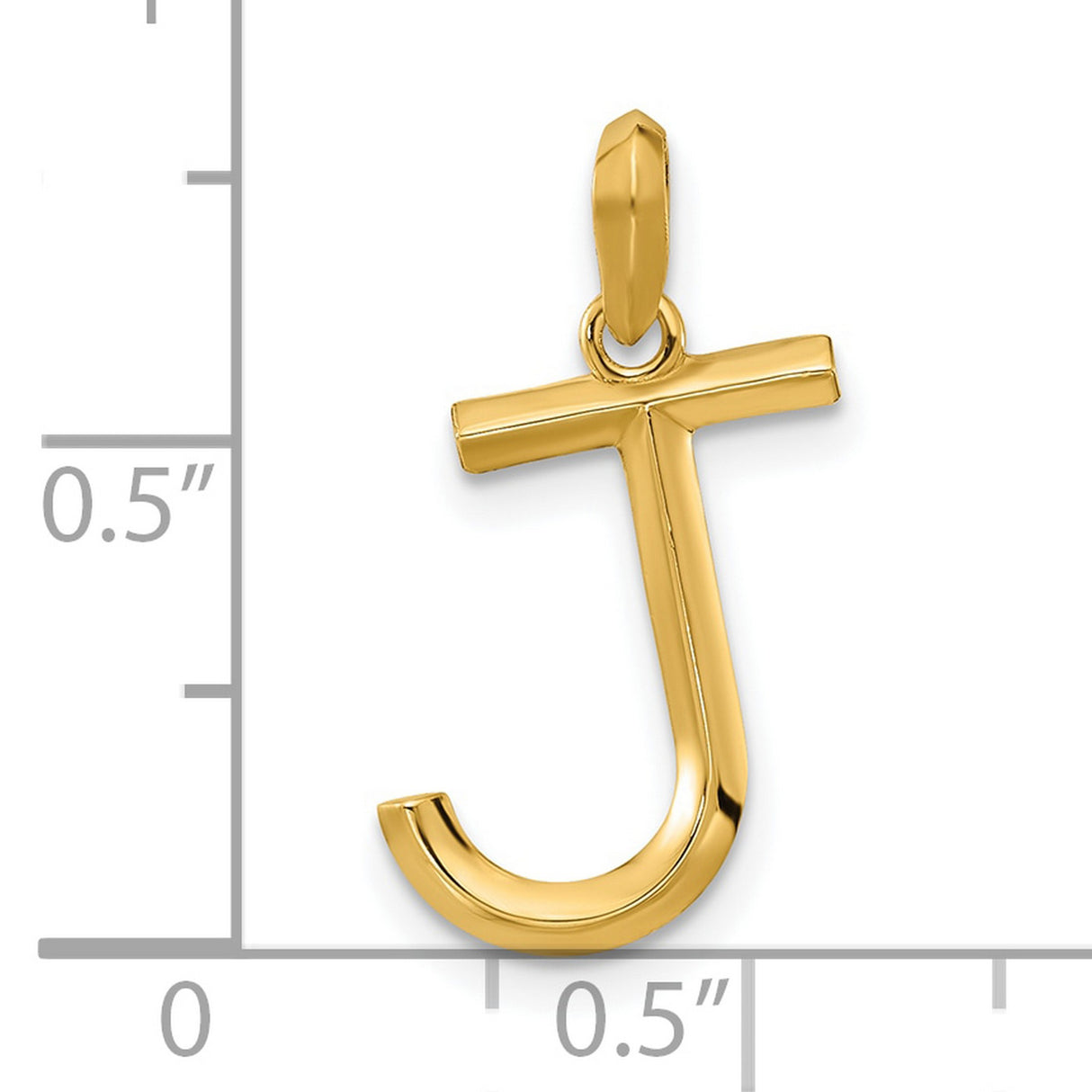 14k Yellow Gold Initial J Pendant Charm, Script Monogram Letter Jewelry for Necklace or Bracelet