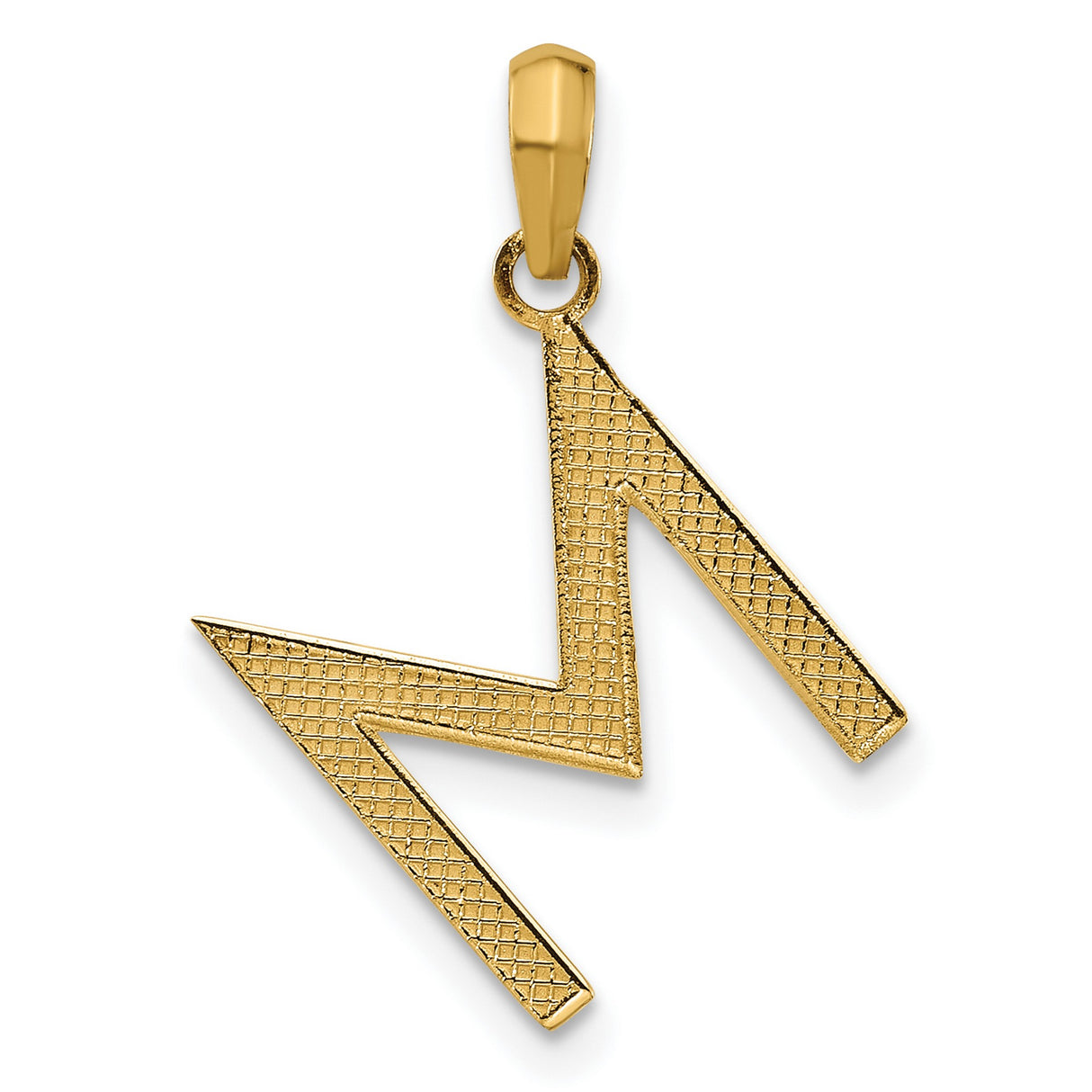 14k Yellow Gold Lightning Bolt Pendant, Modern Zigzag Symbol of Strength for Men and Women