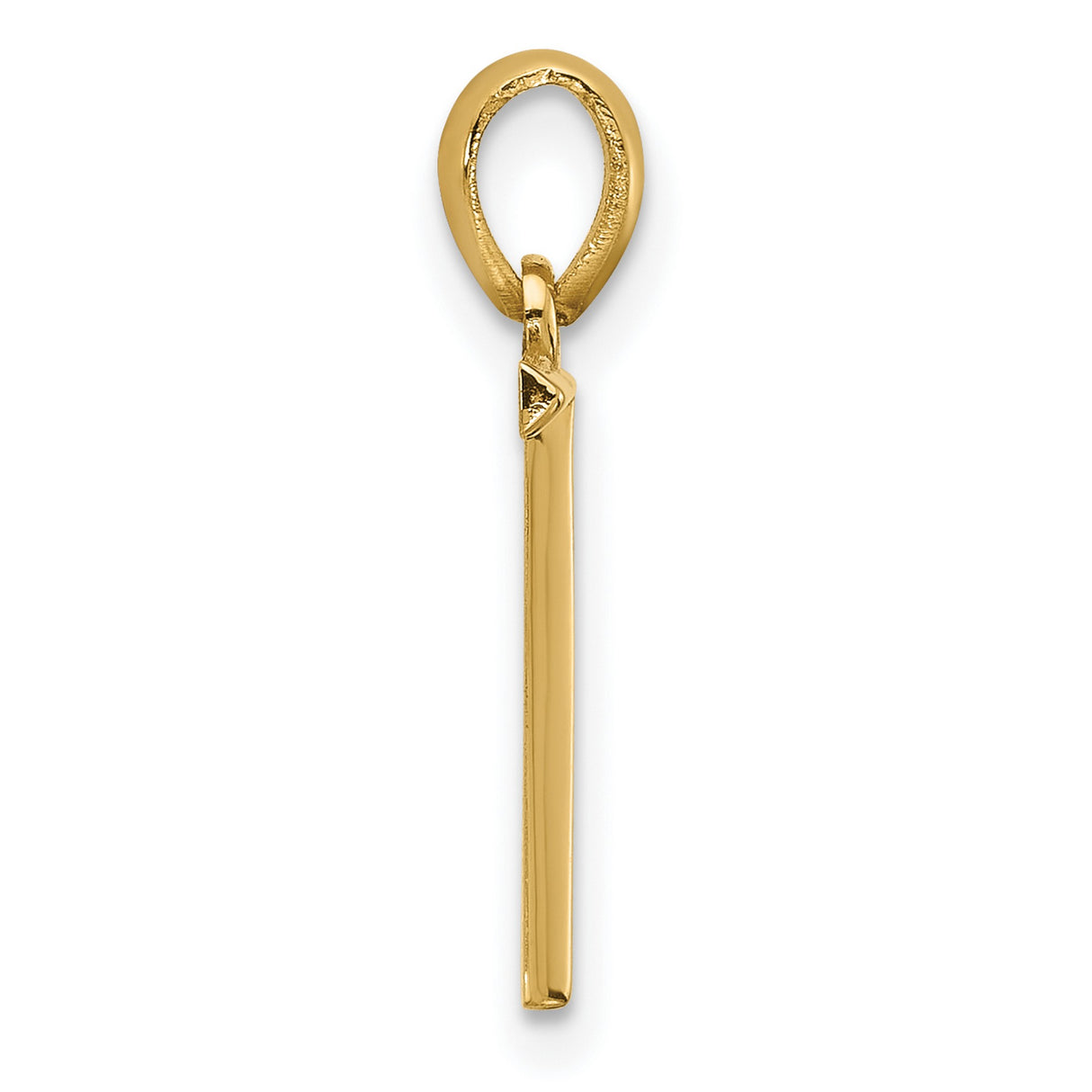 14k Yellow Gold Cross Pendant, Polished Unisex Christian Catholic Religious Charm