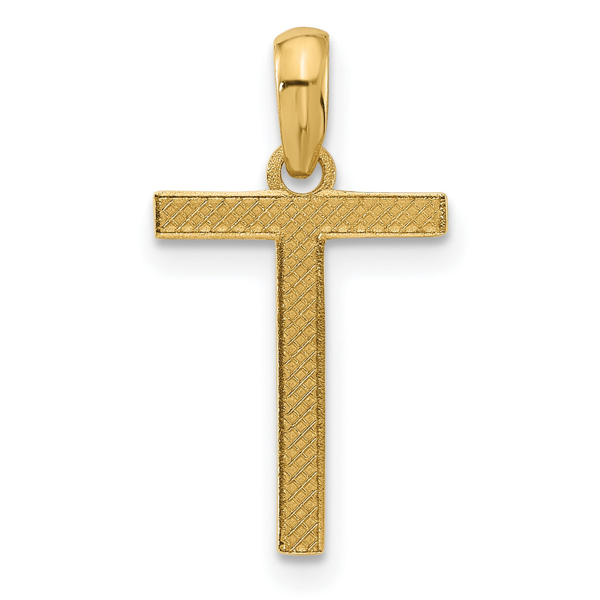 14k Yellow Gold Cross Pendant, Polished Unisex Christian Catholic Religious Charm