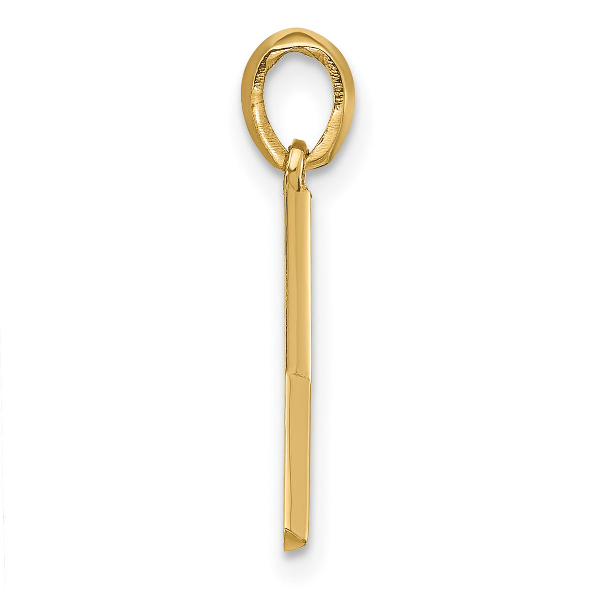 14k Yellow Gold Algiz Rune Pendant, Norse Viking Talisman Jewelry for Men and Women