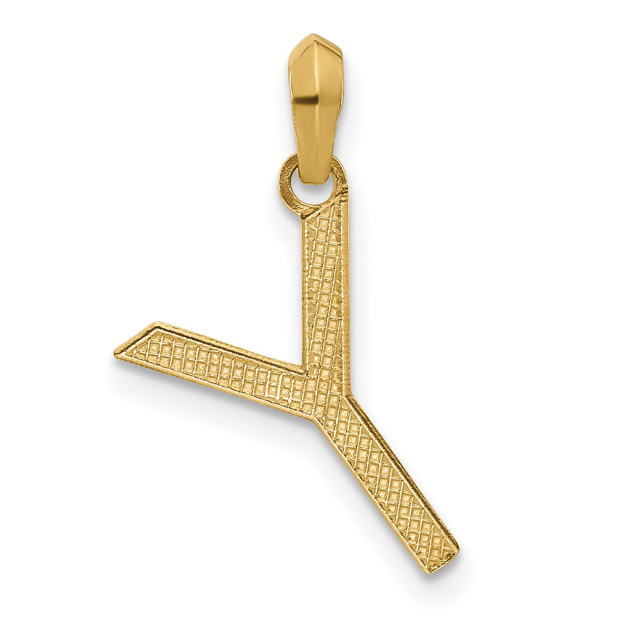 14k Yellow Gold Algiz Rune Pendant, Norse Viking Talisman Jewelry for Men and Women