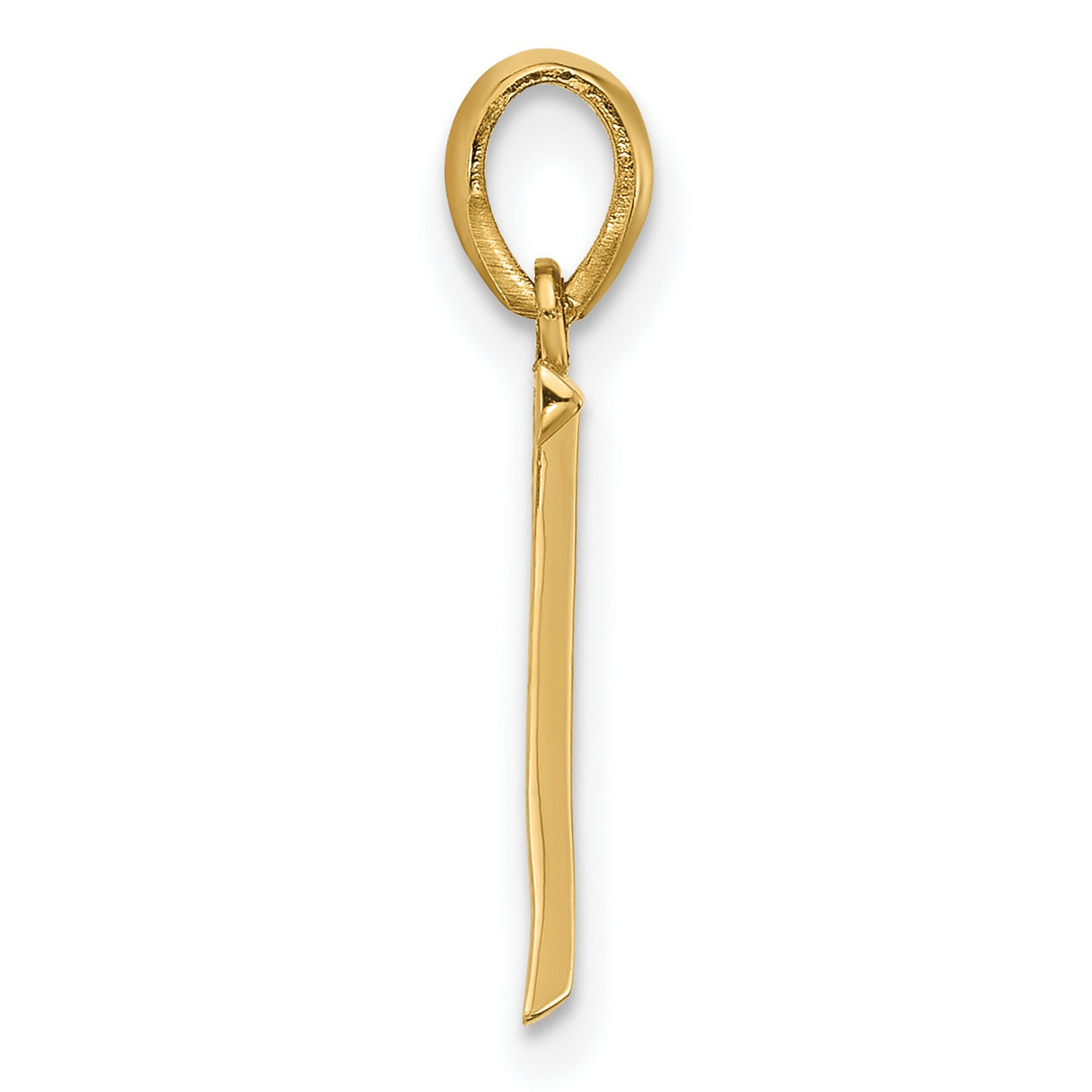 14k Yellow Gold Letter Z Pendant, Polished Alphabet Charm, Dainty Initial Jewelry for Women or Unisex