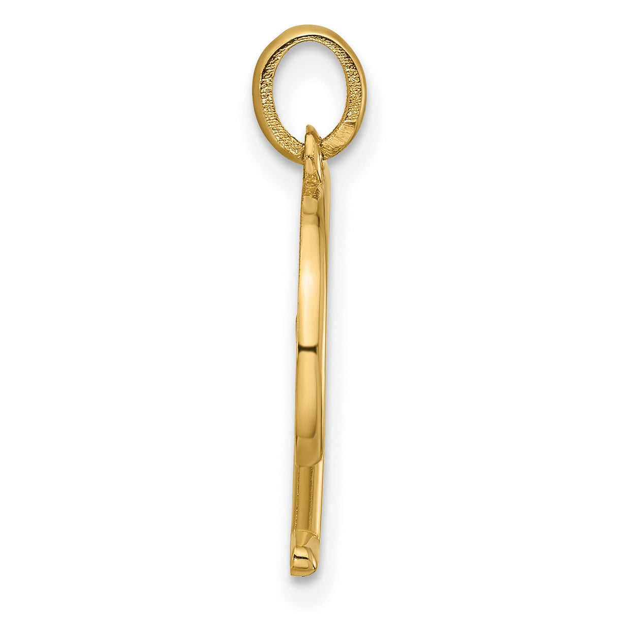 14k Yellow Gold Script Letter E Pendant, Cursive Initial Charm for Women