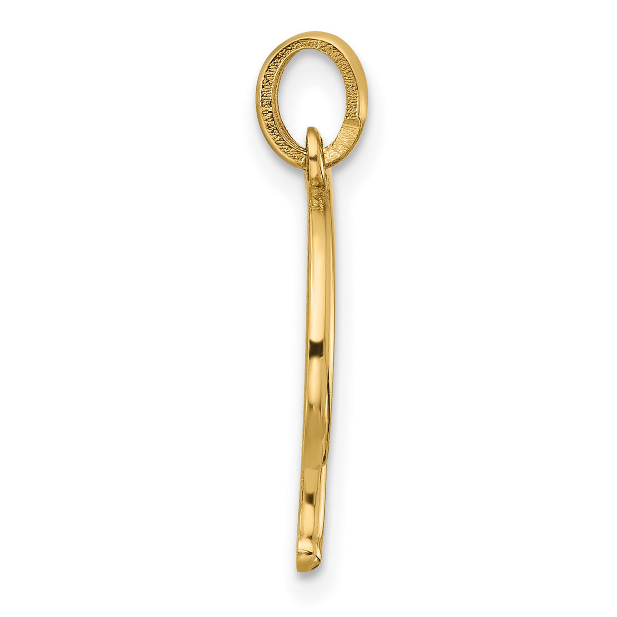 14k Yellow Gold Letter F Pendant, Script Initial Charm, Dainty Monogram Jewelry for Women