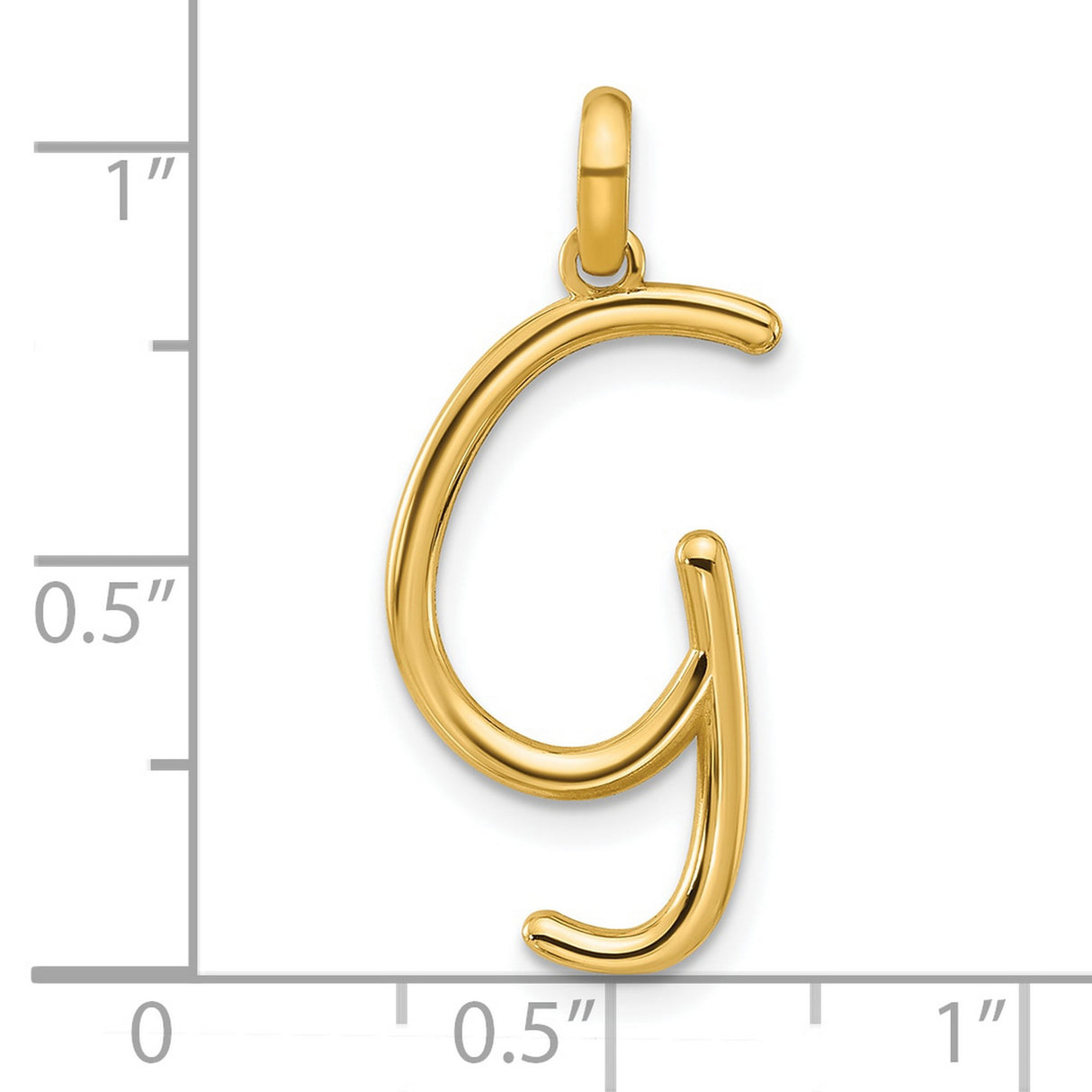 14k Yellow Gold Pendant, Lowercase Letter G Script Charm with Polished Finish for Women