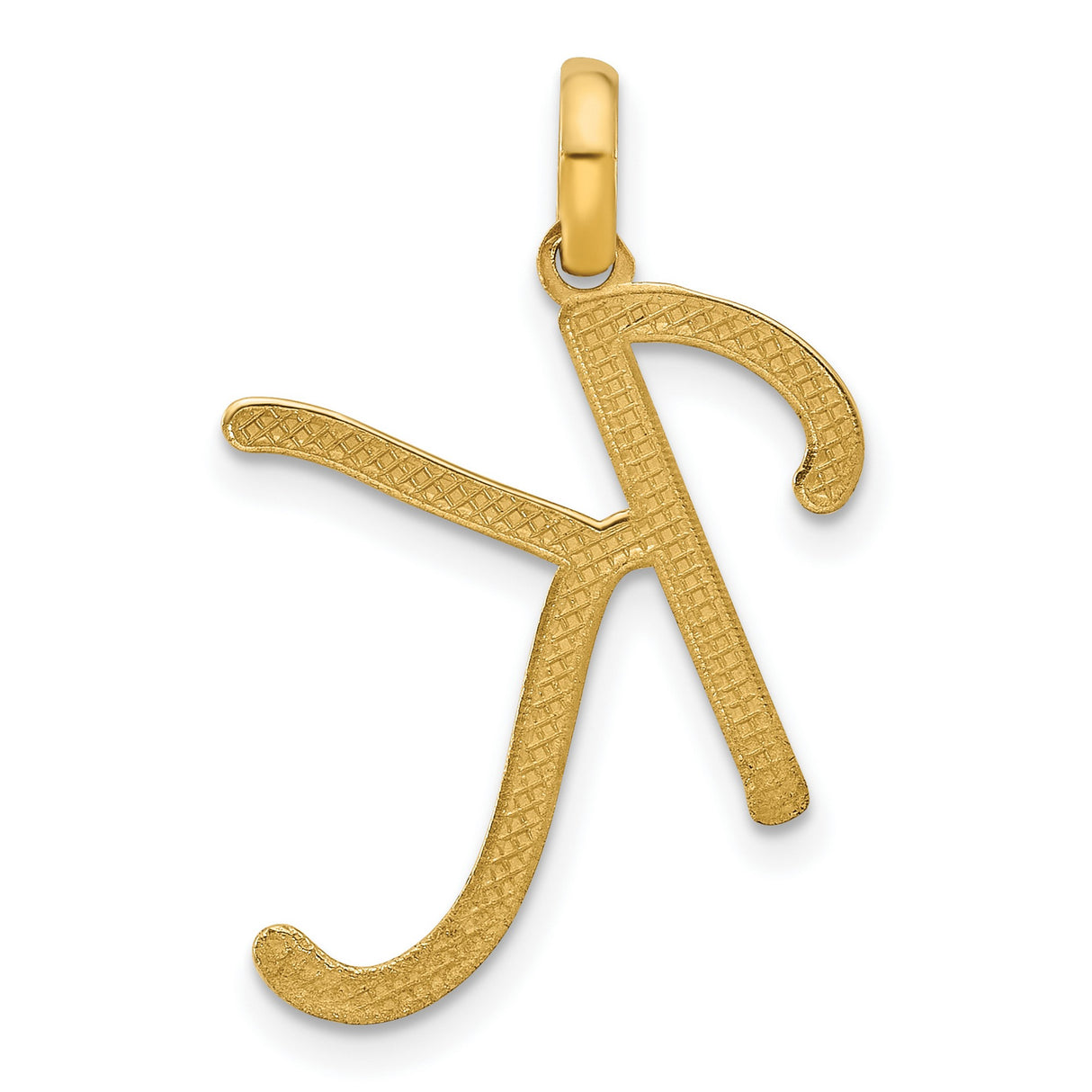 Fancy Letter K Charm Pendant in Real 14k Yellow Gold