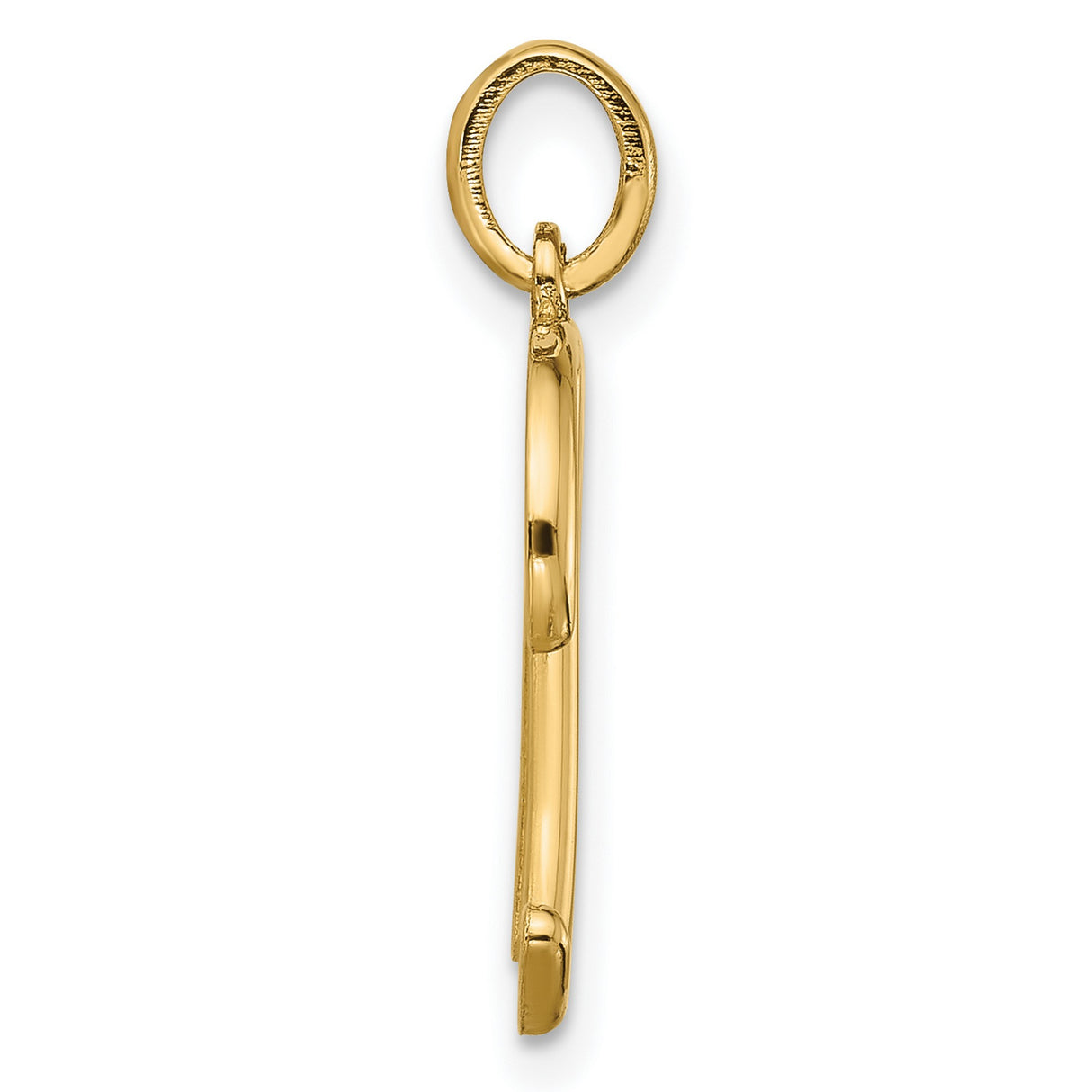 14k Yellow Gold Initial N Pendant, Script Letter Charm, Dainty Monogram Jewelry for Women