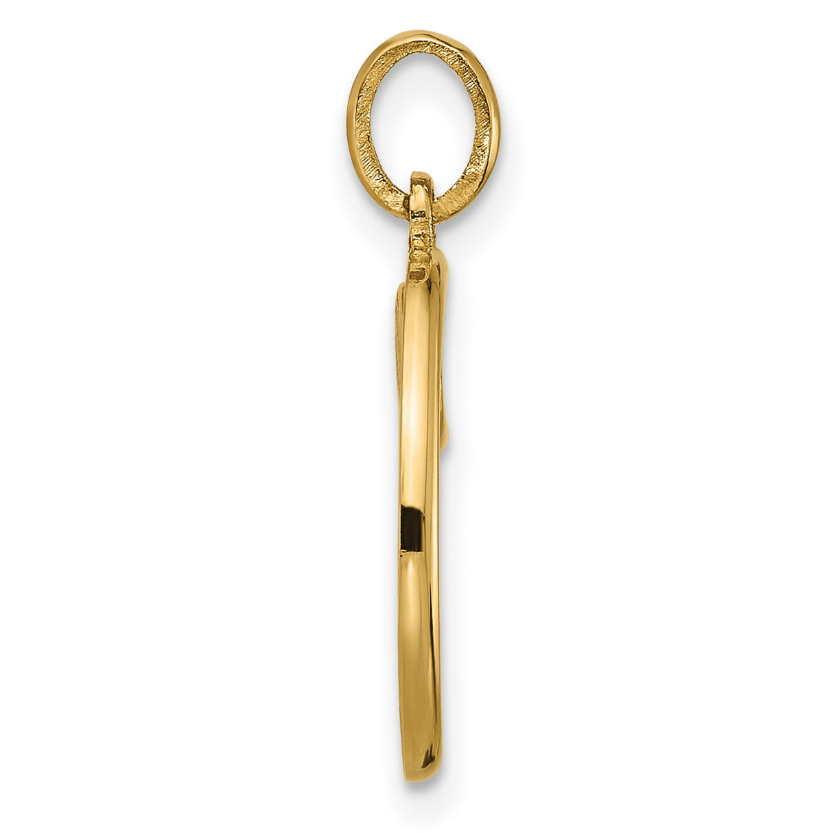 14k Yellow Gold Ichthys Fish Pendant, Christian Symbol Minimalist Religious Jewelry