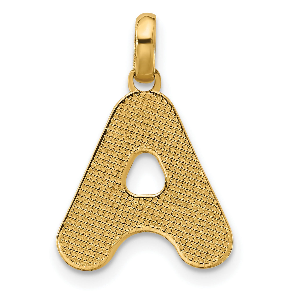 Fancy Letter A Charm Pendant in Real 14k Yellow Gold