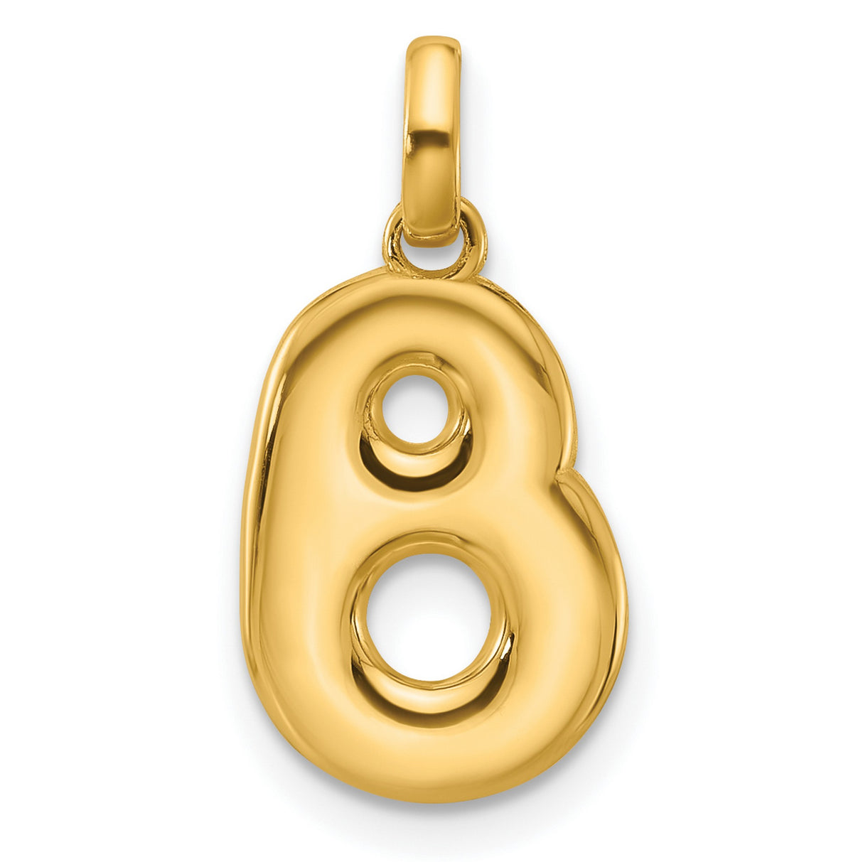 Fancy Letter B Charm Pendant in Real 14k Yellow Gold
