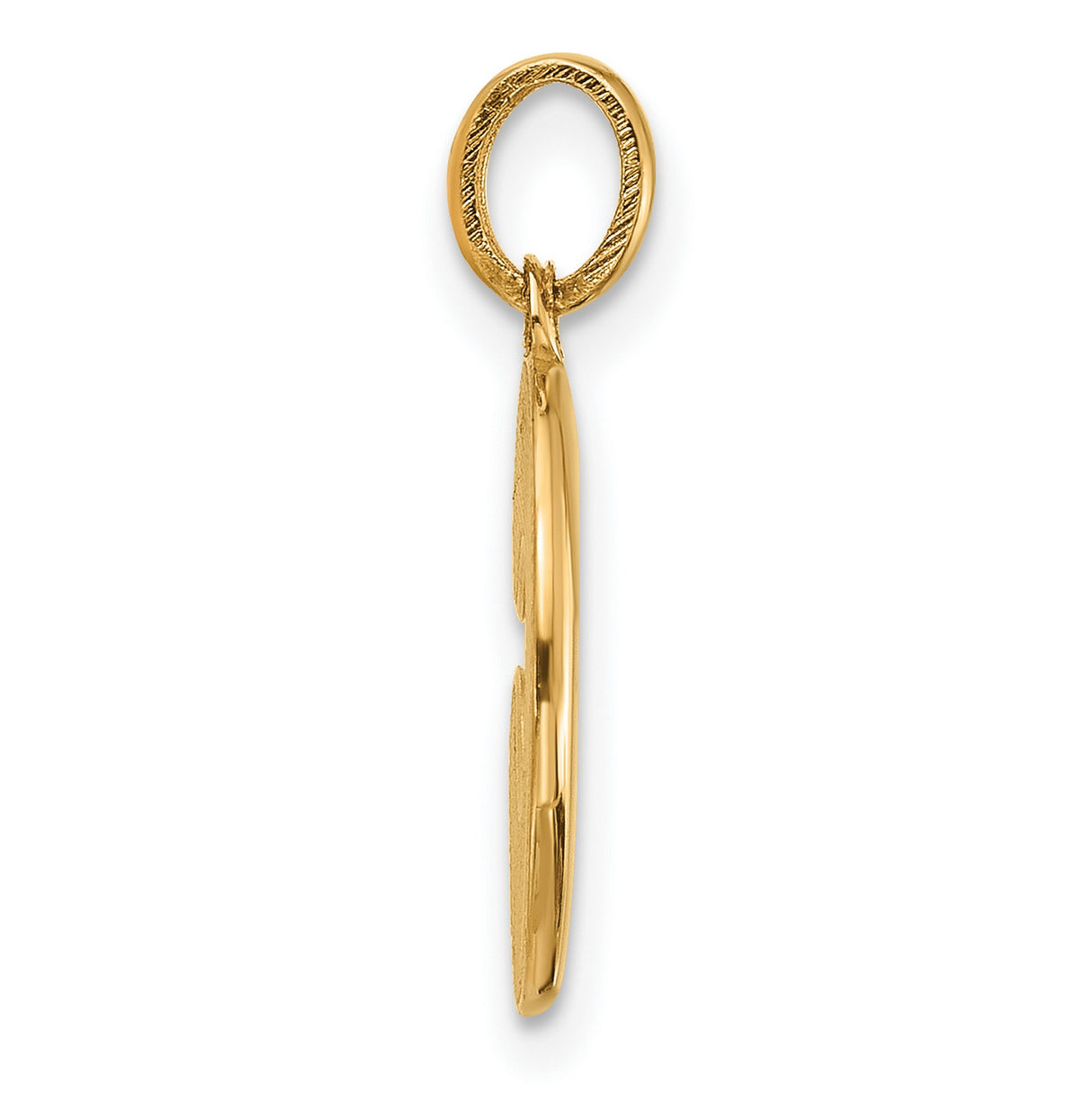 Fancy Letter C Charm Pendant in Real 14k Yellow Gold