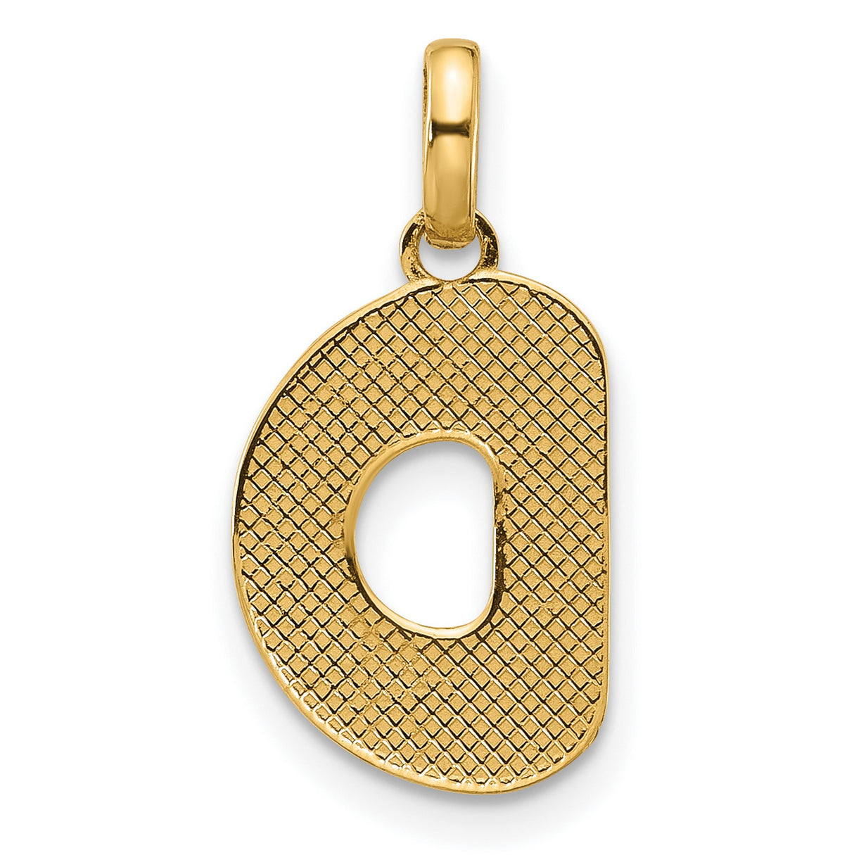 Fancy Letter D Charm Pendant in Real 14k Yellow Gold