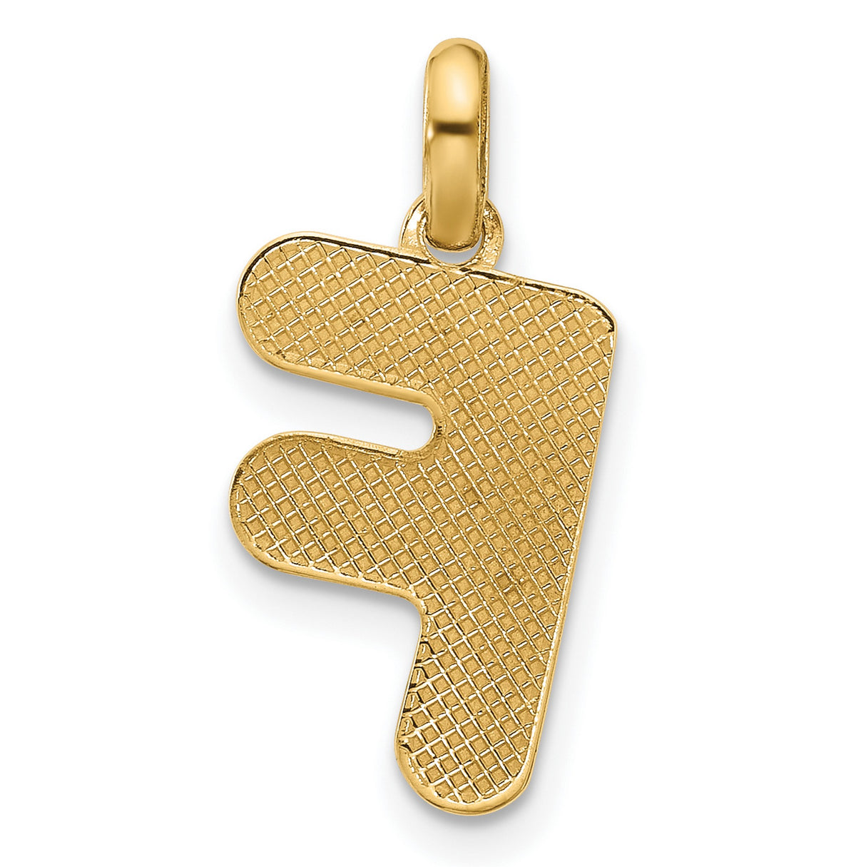 Fancy Letter F Charm Pendant in Real 14k Yellow Gold