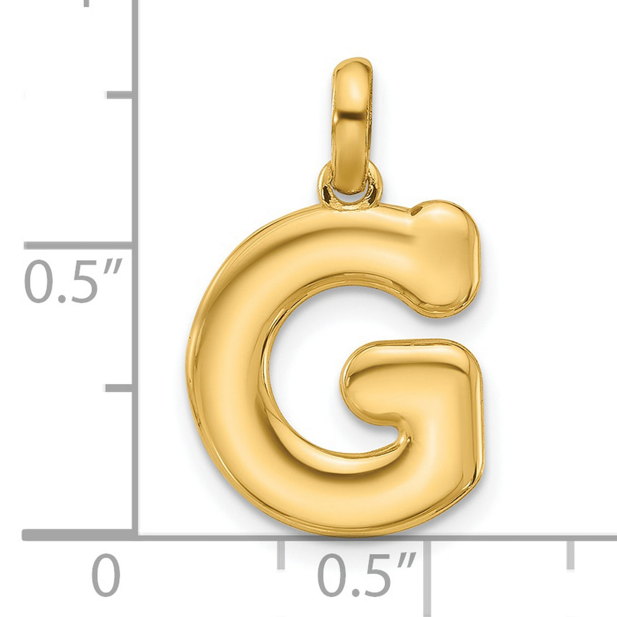 Fancy Letter G Charm Pendant in Real 14k Yellow Gold