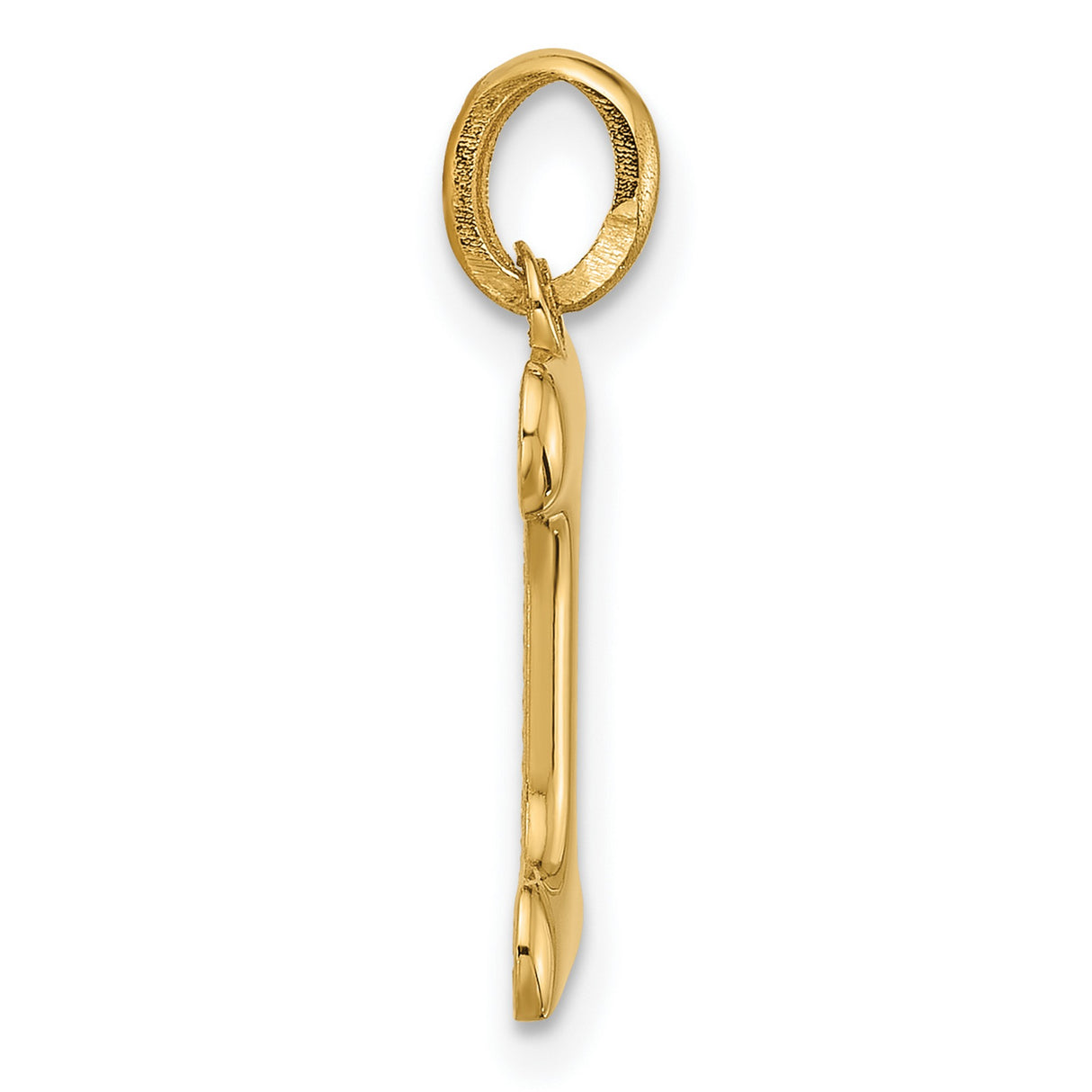 Fancy Letter I Charm Pendant in Real 14k Yellow Gold