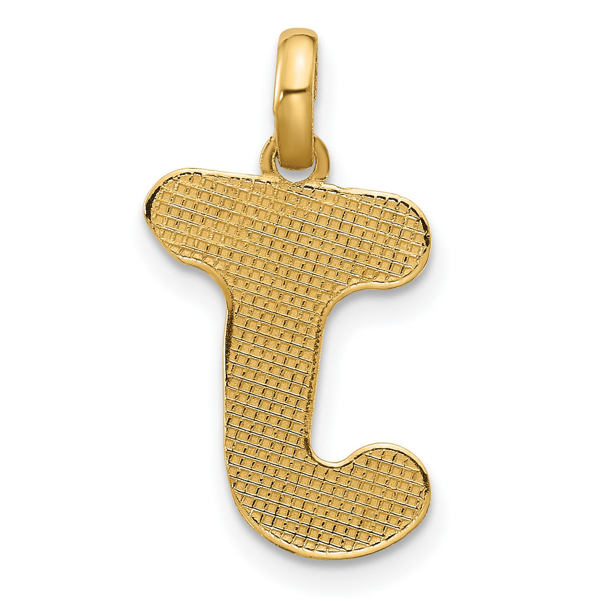 Fancy Letter J Charm Pendant in Real 14k Yellow Gold