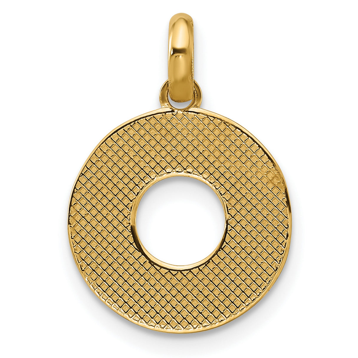 Fancy Letter O Charm Pendant in Real 14k Yellow Gold