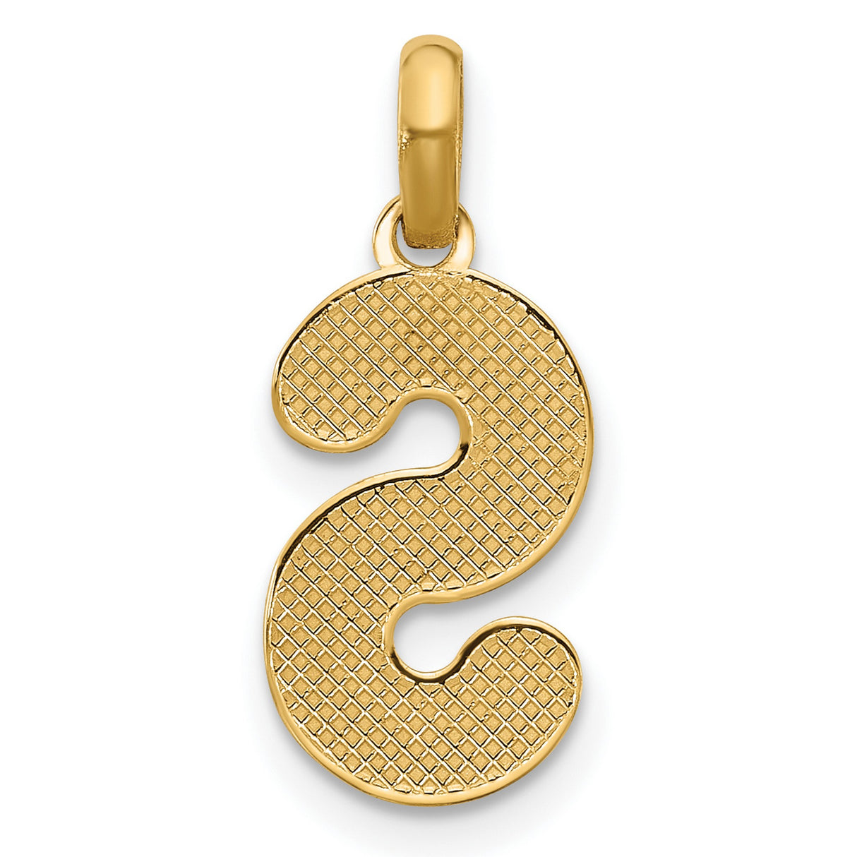 Fancy Letter S Charm Pendant in Real 14k Yellow Gold