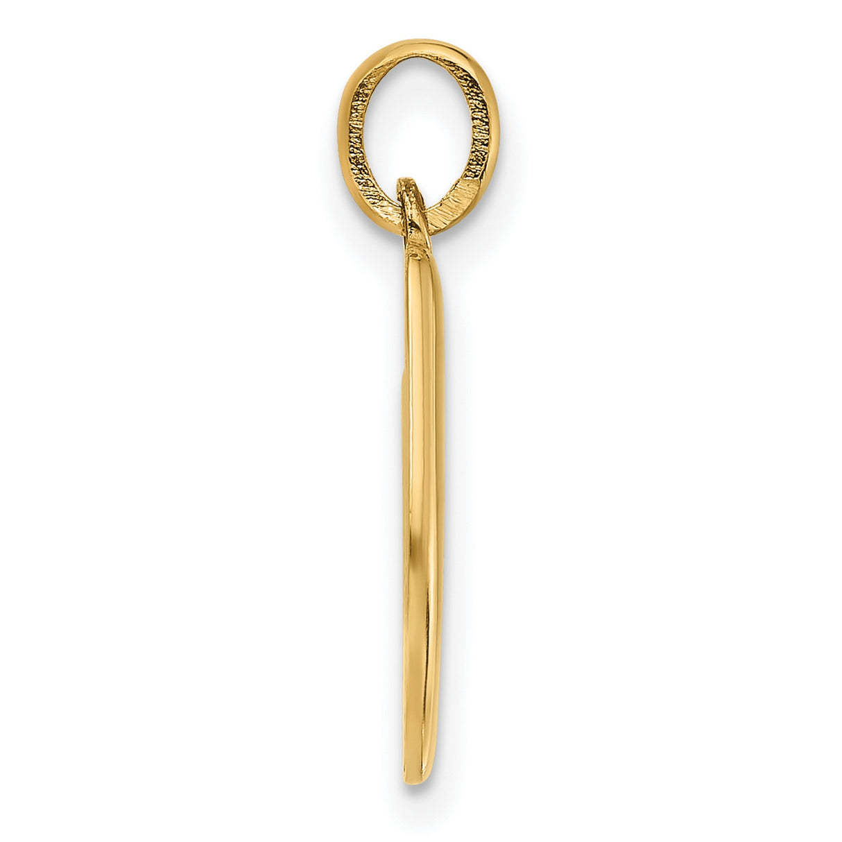 Fancy Letter U Charm Pendant in Real 14k Yellow Gold