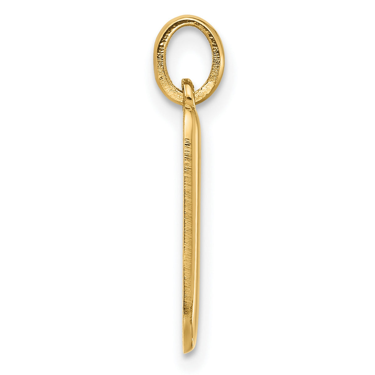 Fancy Letter V Charm Pendant in Real 14k Yellow Gold