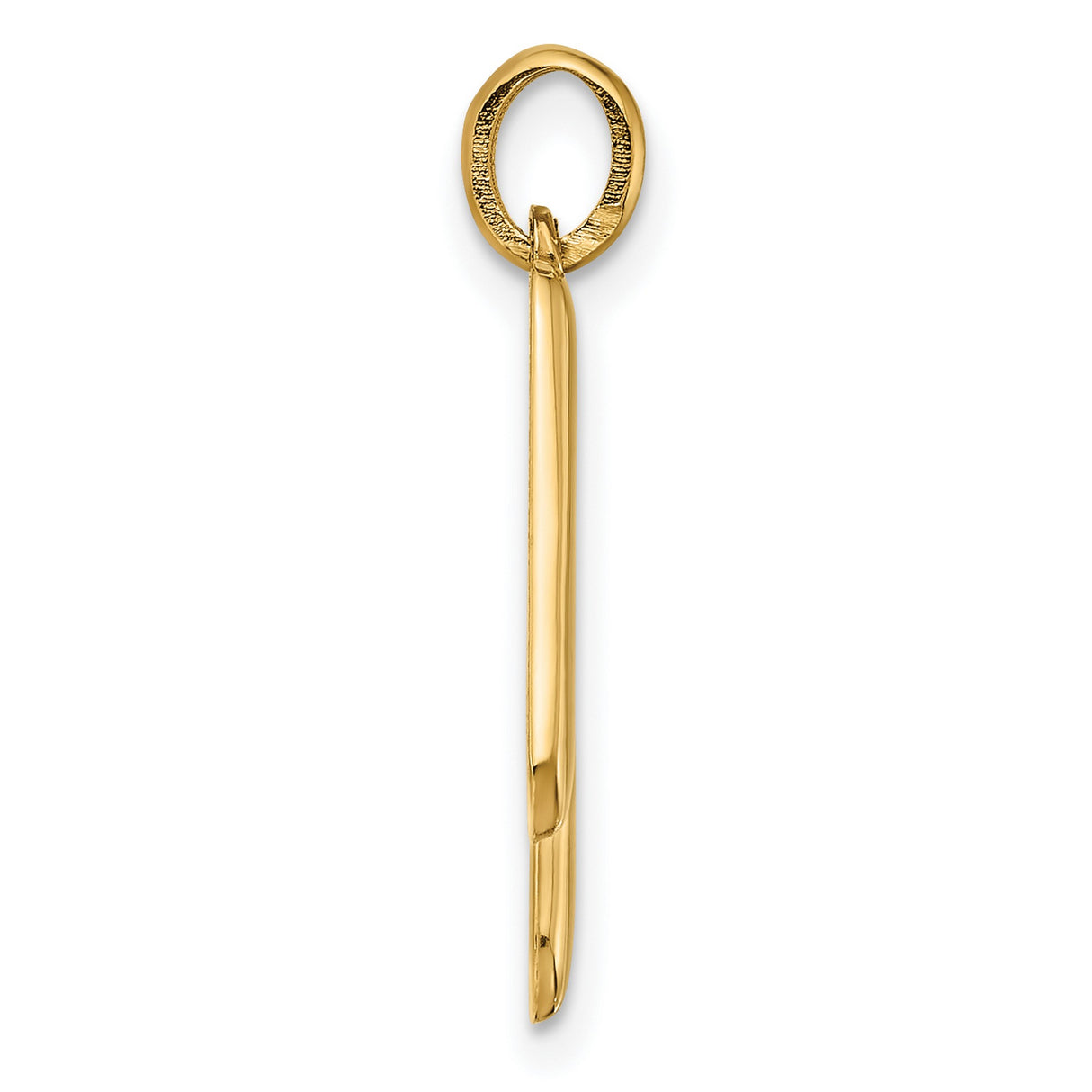 Fancy Letter W Charm Pendant in Real 14k Yellow Gold