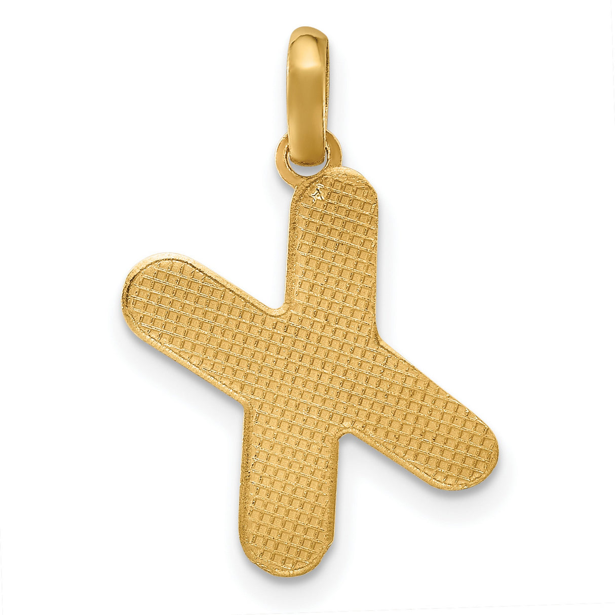 Fancy Letter X Charm Pendant in Real 14k Yellow Gold