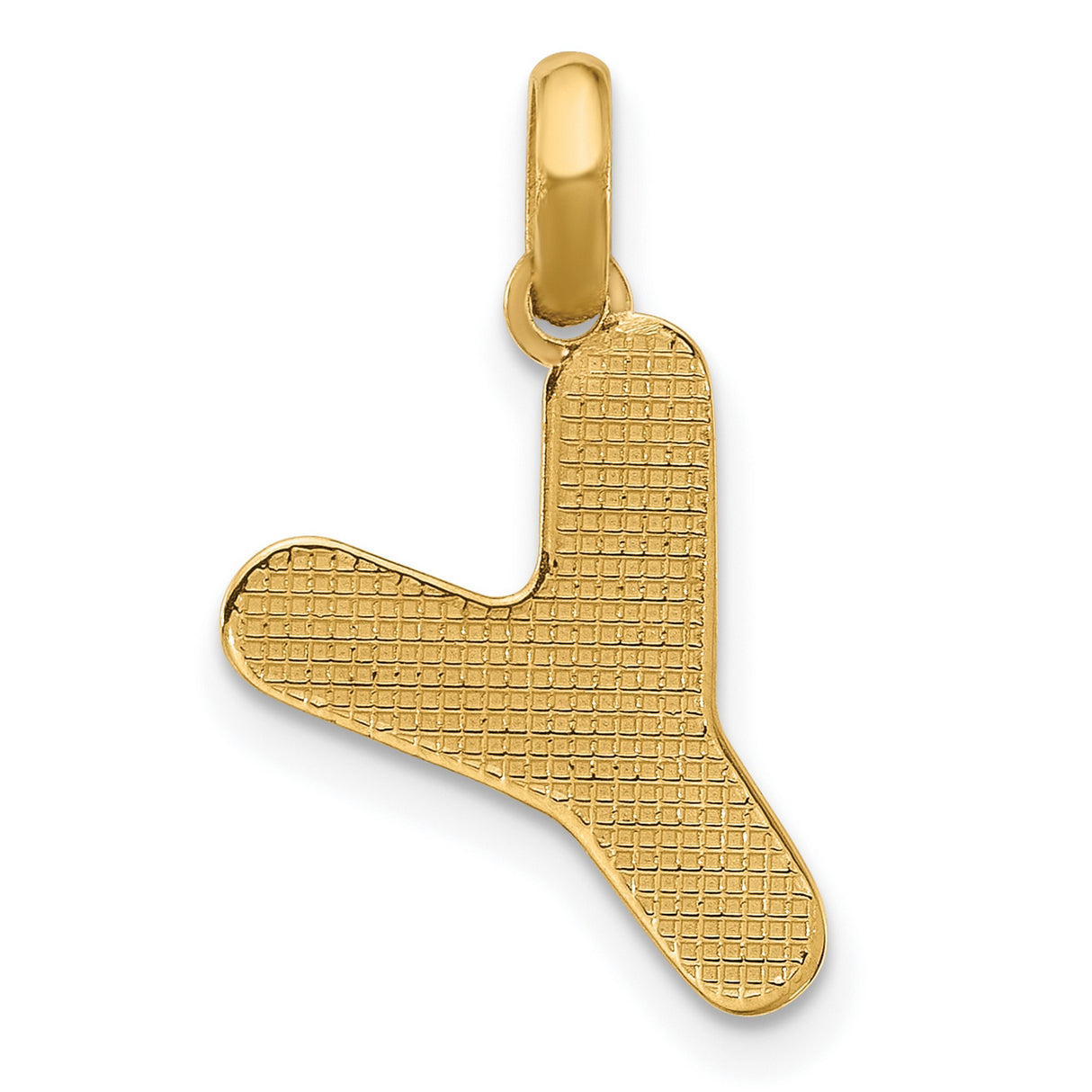 Fancy Letter Y Charm Pendant in Real 14k Yellow Gold