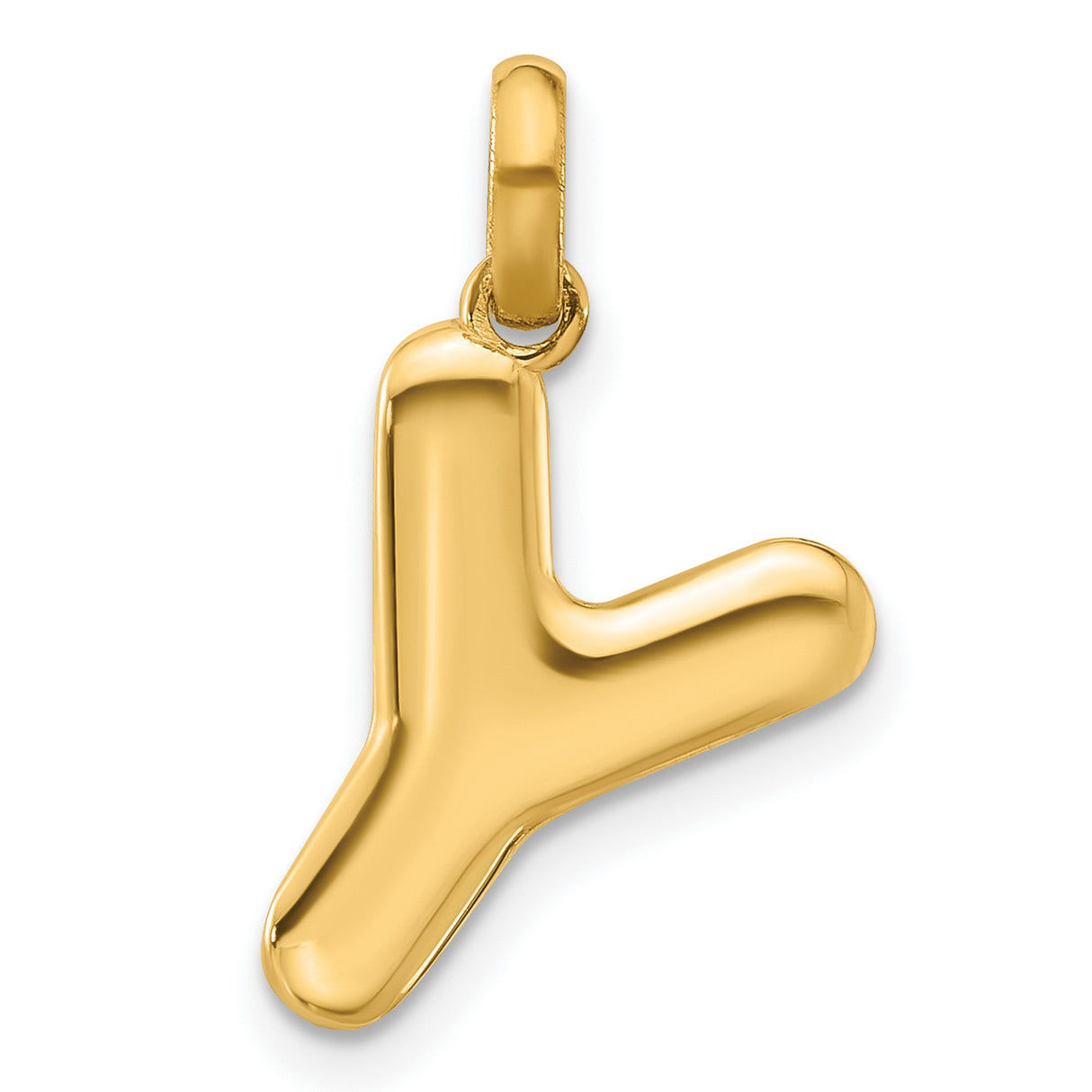 Fancy Letter Y Charm Pendant in Real 14k Yellow Gold