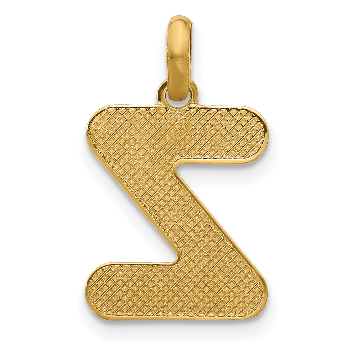 Fancy Letter Z Charm Pendant in Real 14k Yellow Gold