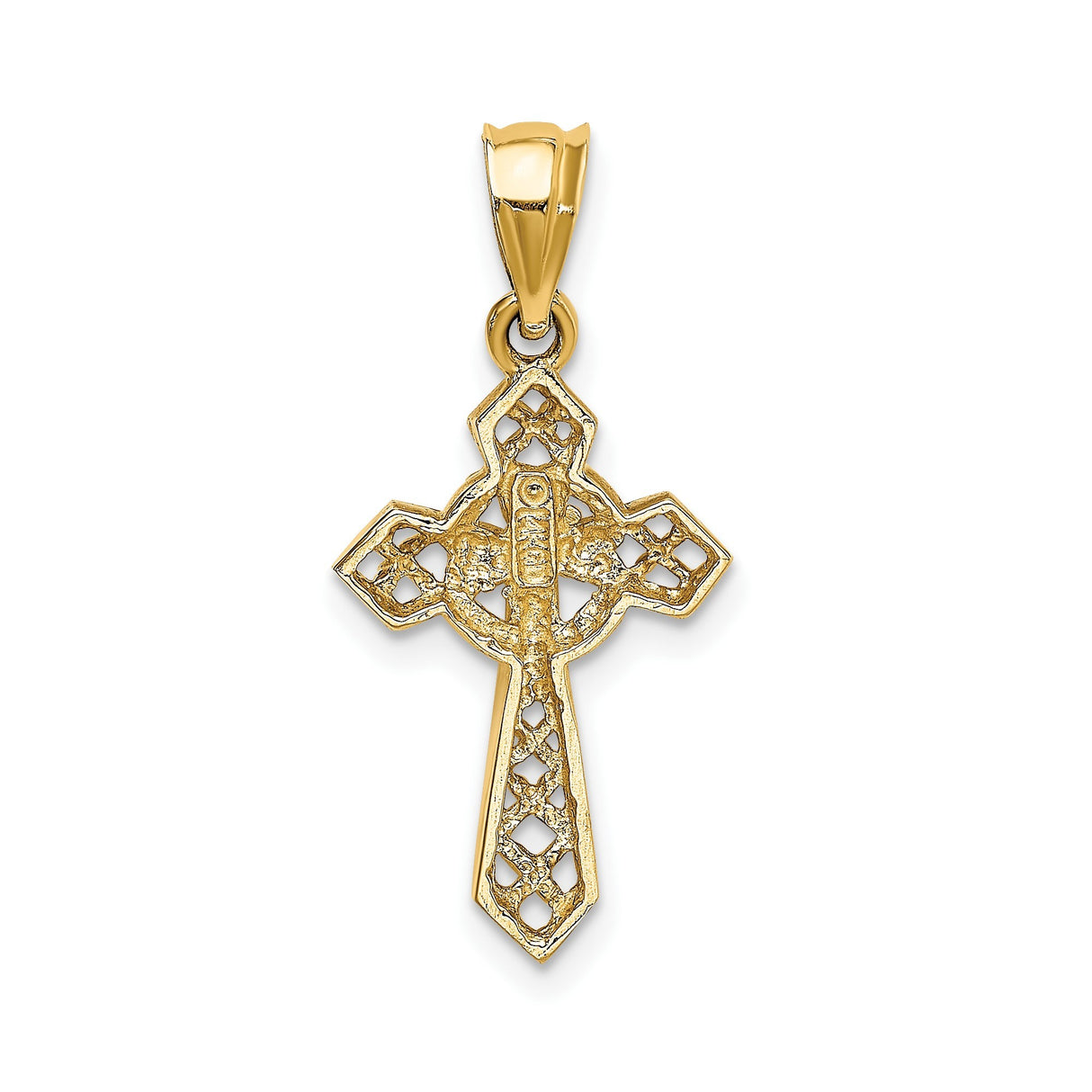 14k Yellow Gold Celtic Cross Pendant, Spiritual Religious Talisman for Men and Women