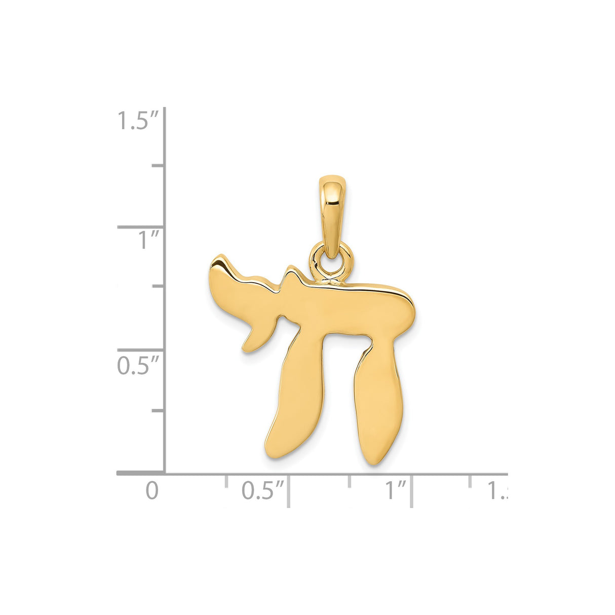 14k Yellow Gold Chai Pendant with Hebrew Symbol of Life, Jewish Faith Charm for Men or Women