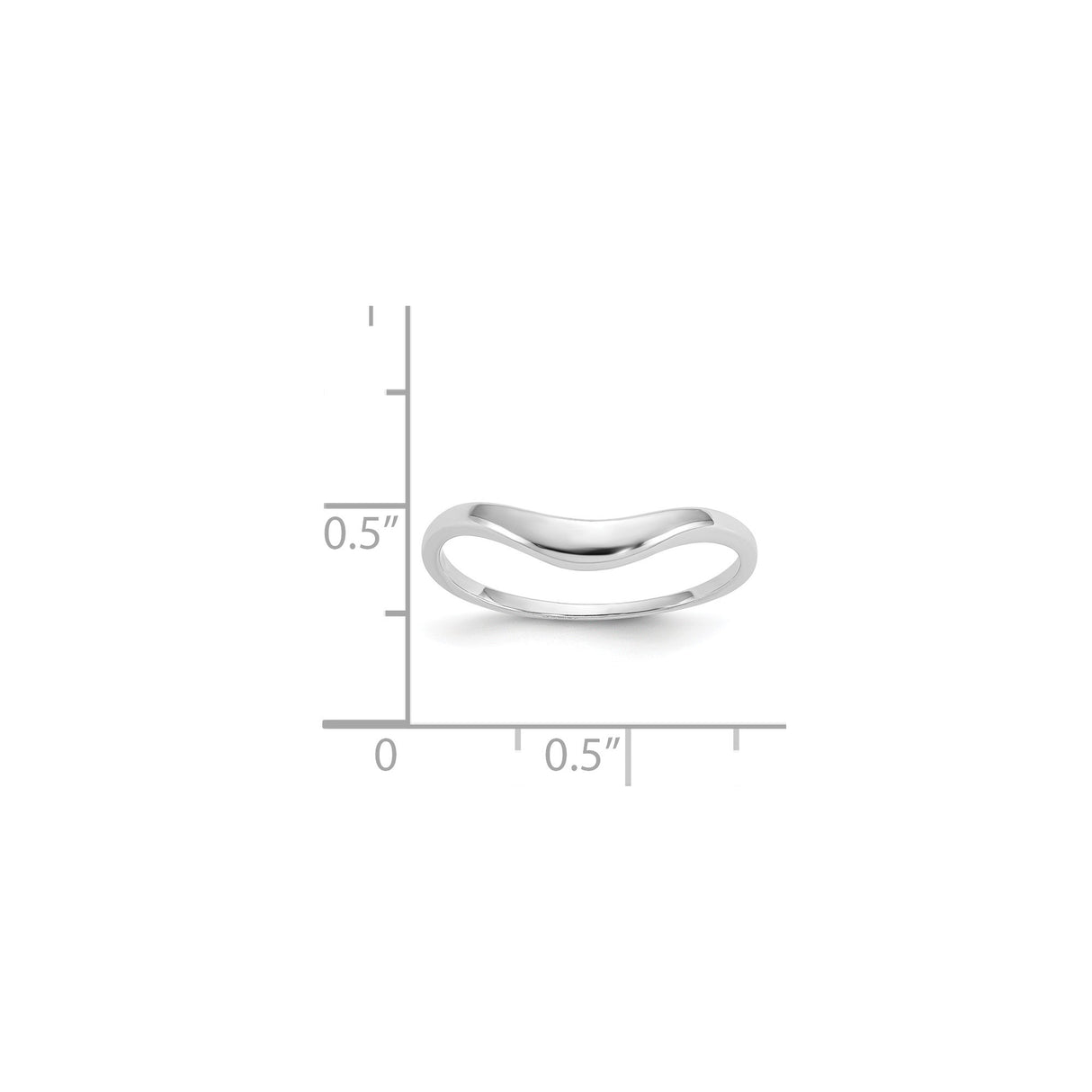 14k White Gold wedding band ring shown for scale