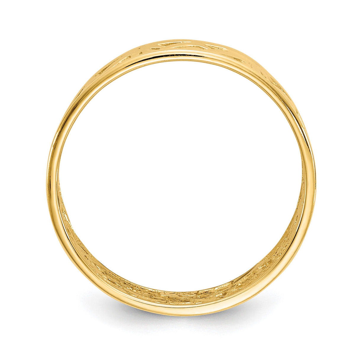 14k Yellow Gold wedding band ring alternate angle