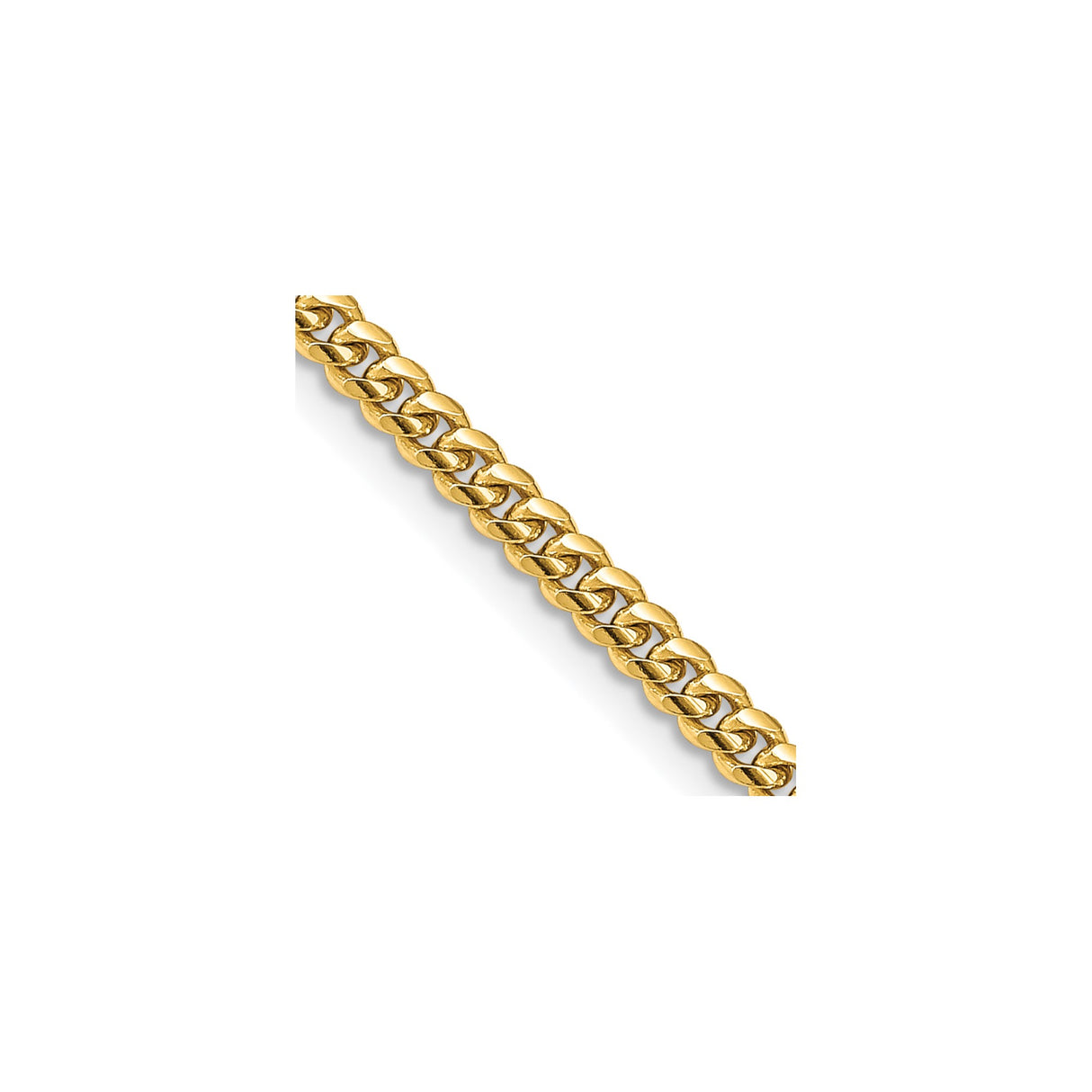 14K Yellow Gold 3.5 mm Polished Chain Necklace, Solid detail view