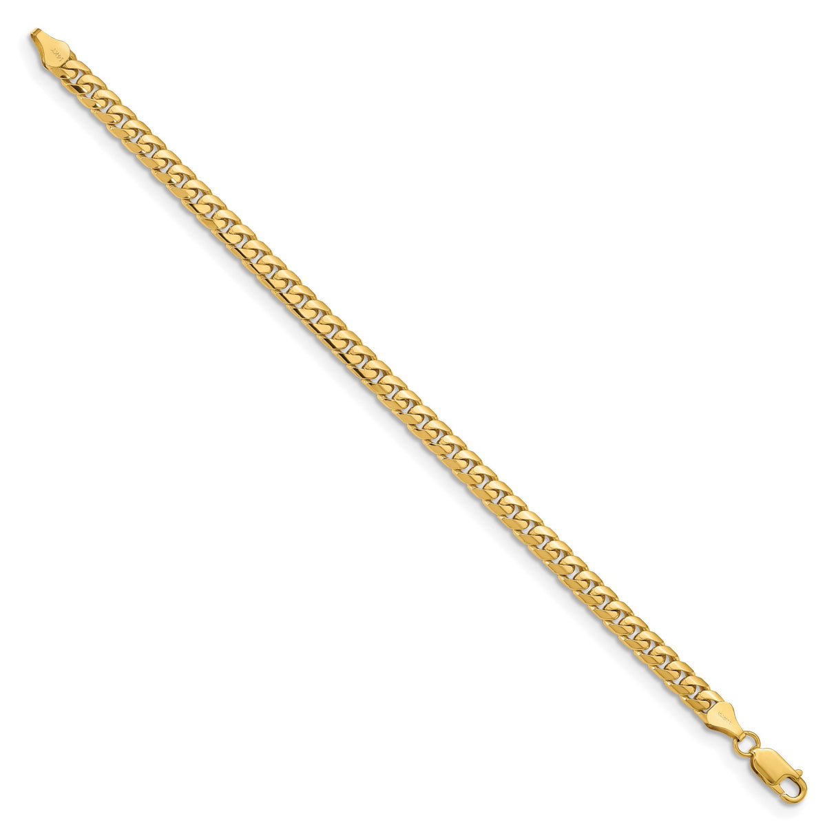 14K Yellow Gold 5.5 mm Polished Chain Anklet, Solid