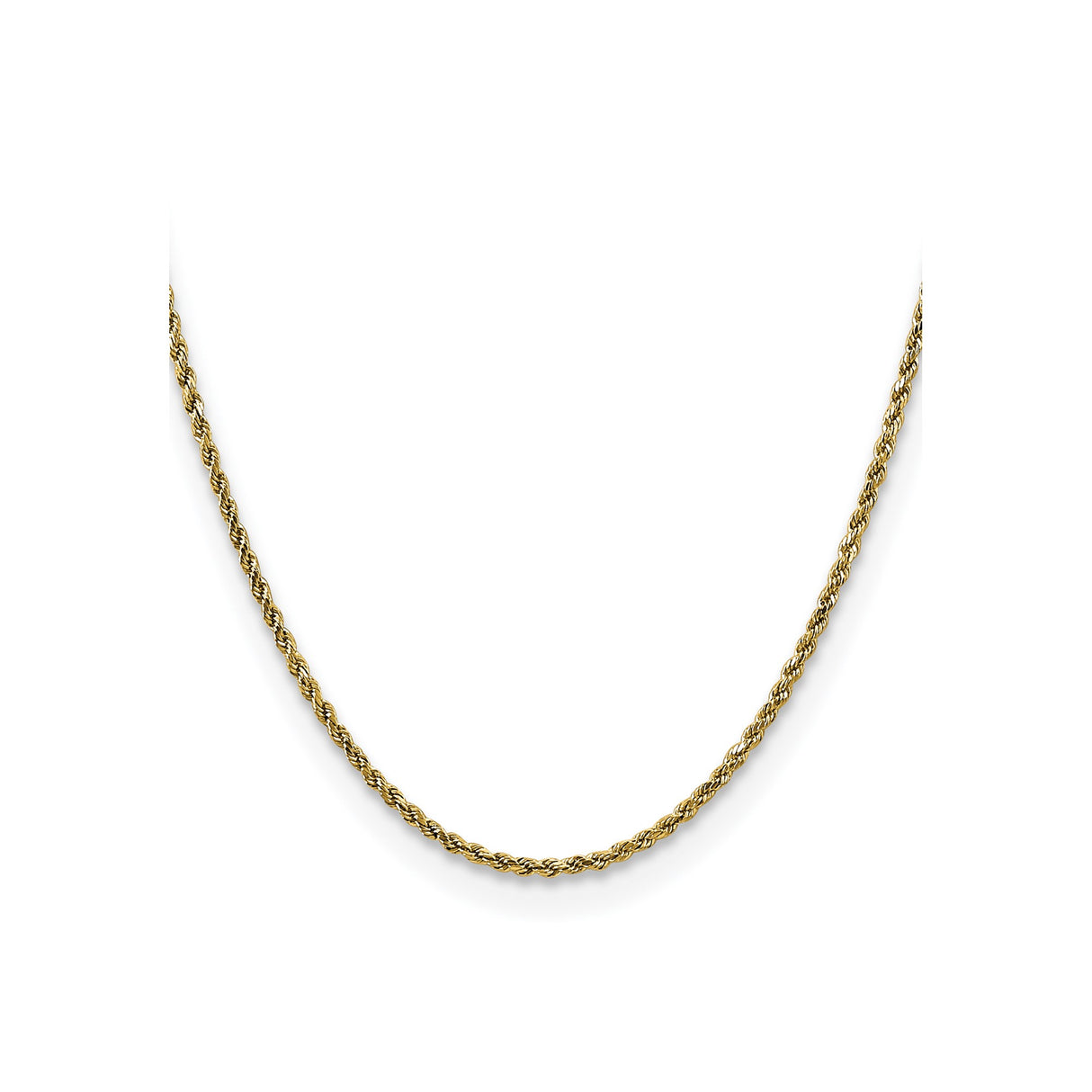 14K Yellow Gold 2.25 mm Rope Chain Necklace, Polished