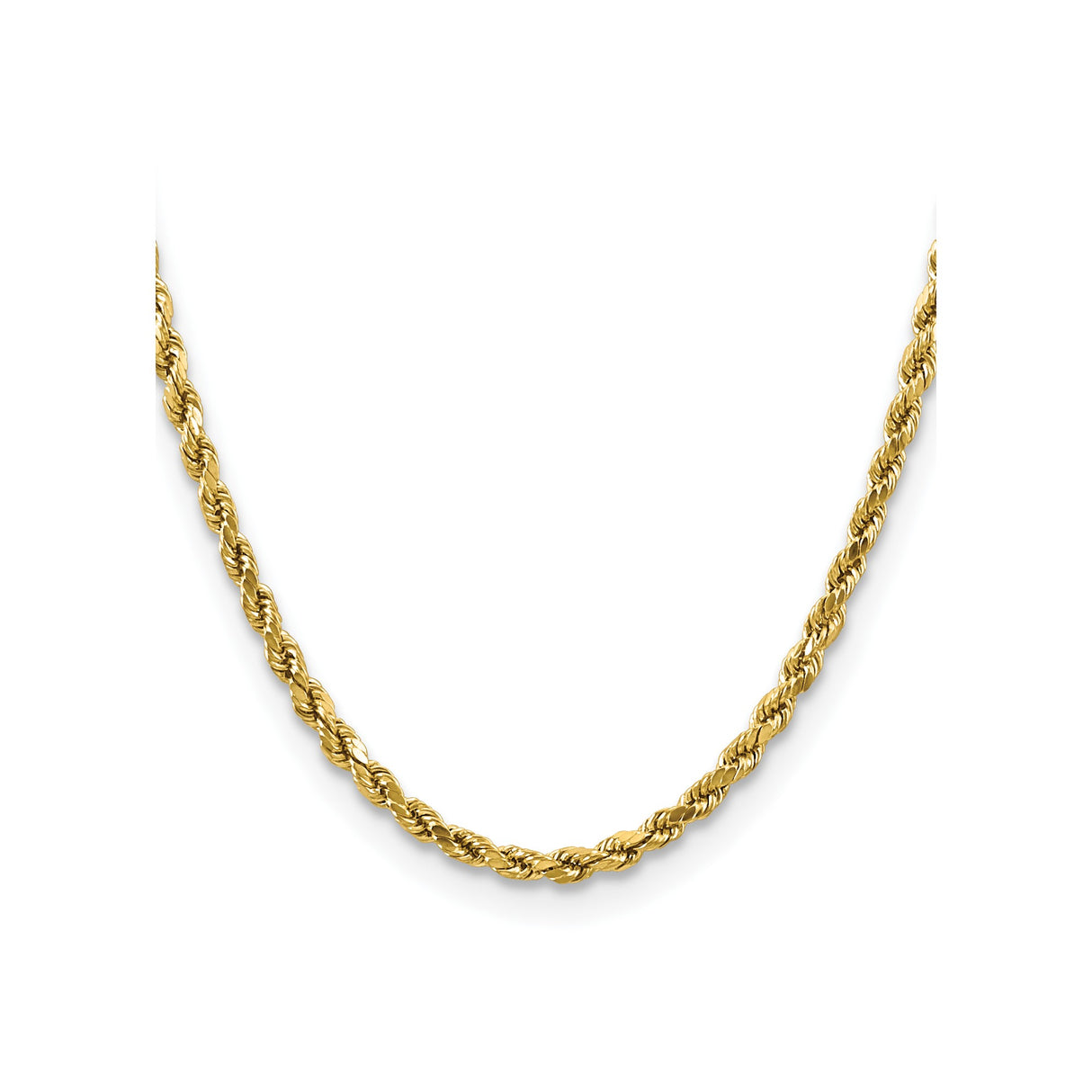 14K Yellow Gold 4 mm Rope Chain Necklace, Polished