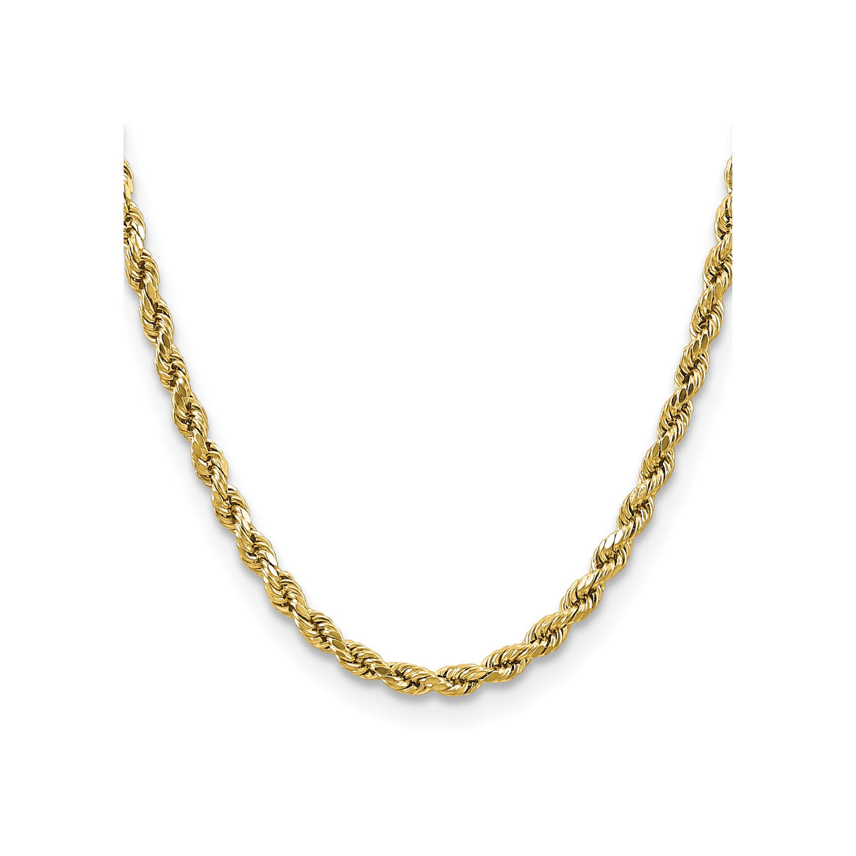 14K Yellow Gold 4.9 mm Rope Chain Necklace, Polished
