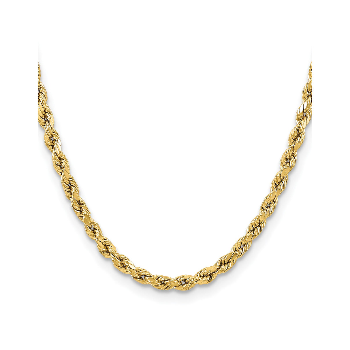 14K Yellow Gold 5.5 mm Rope Chain Necklace, Polished