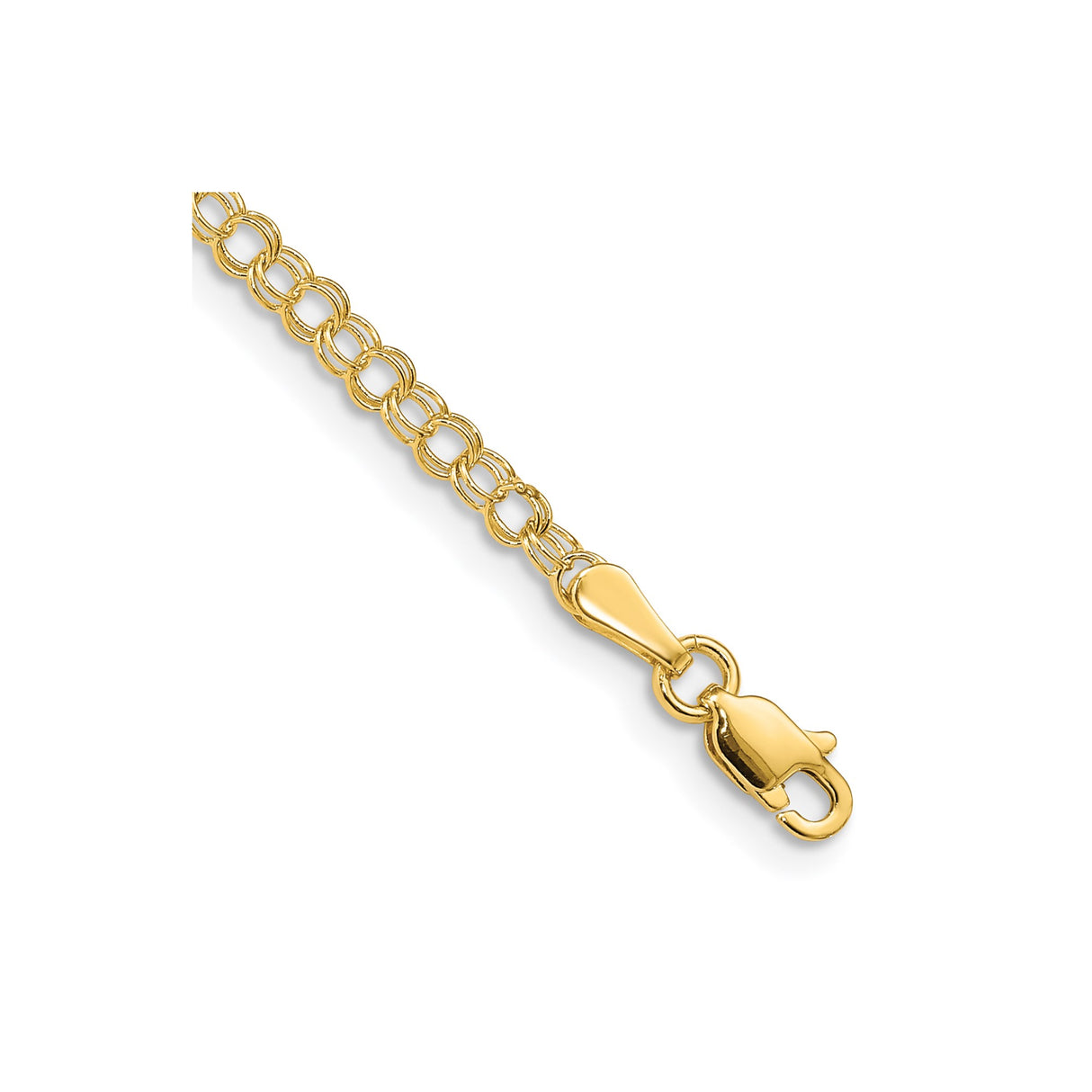 14K Yellow Gold 3 mm Polished Chain Anklet alternate angle