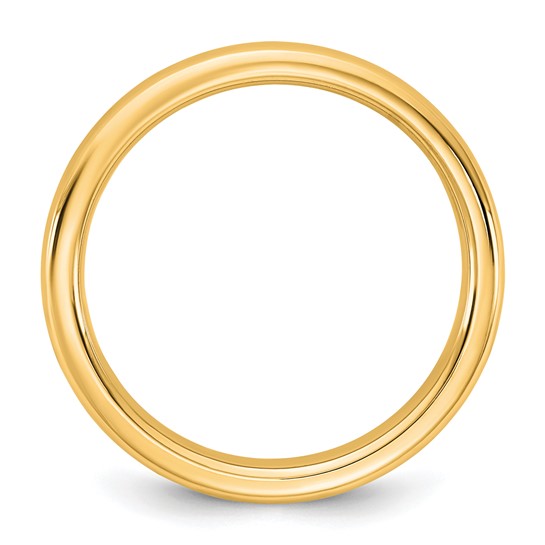 14K Yellow Gold European Comfort Fit Wedding Band Solid 5 mm Width, Classic Ring