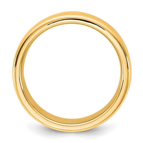 Solid 14K Yellow Gold European Comfort-Fit Wedding Band 8mm Wide