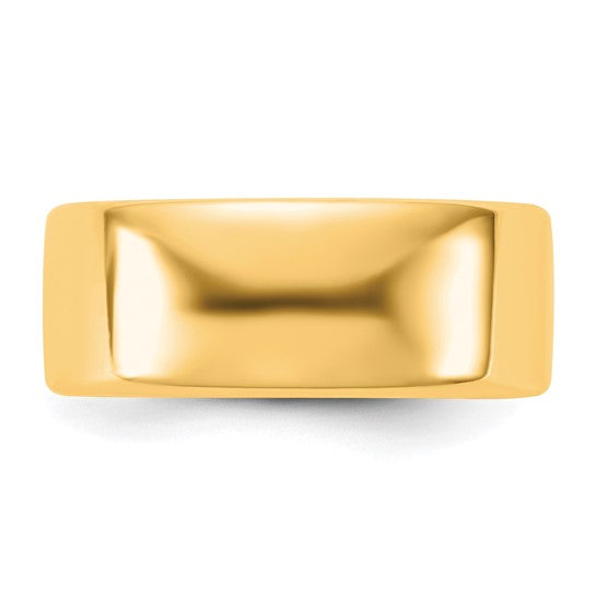 Solid 14K Yellow Gold European Comfort-Fit Wedding Band 8mm Wide