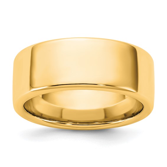 Solid 14K Yellow Gold European Comfort-Fit Wedding Band 8mm Wide