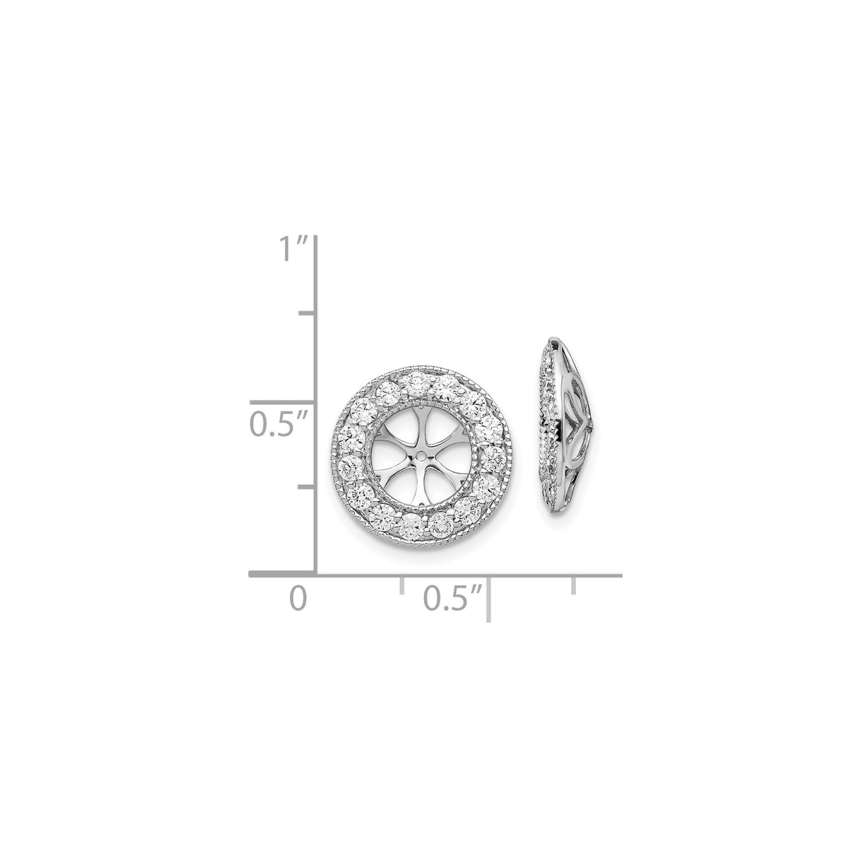 14k White Gold Diamond Pendant with Openwork Petal Wheel Design, Symbolizing Balance and Motion